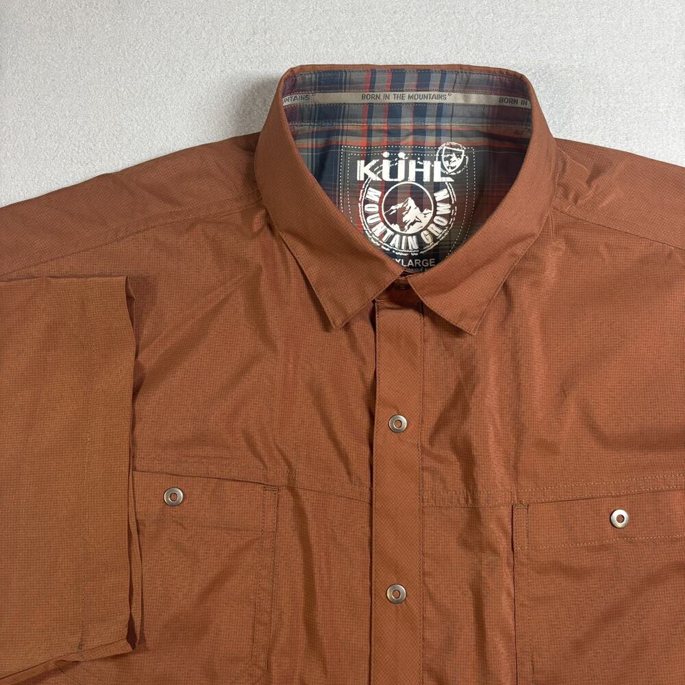 Kuhl Stealth Shirt Men Large Rust Orange Hiking Trail Outdoor Button Up XXL